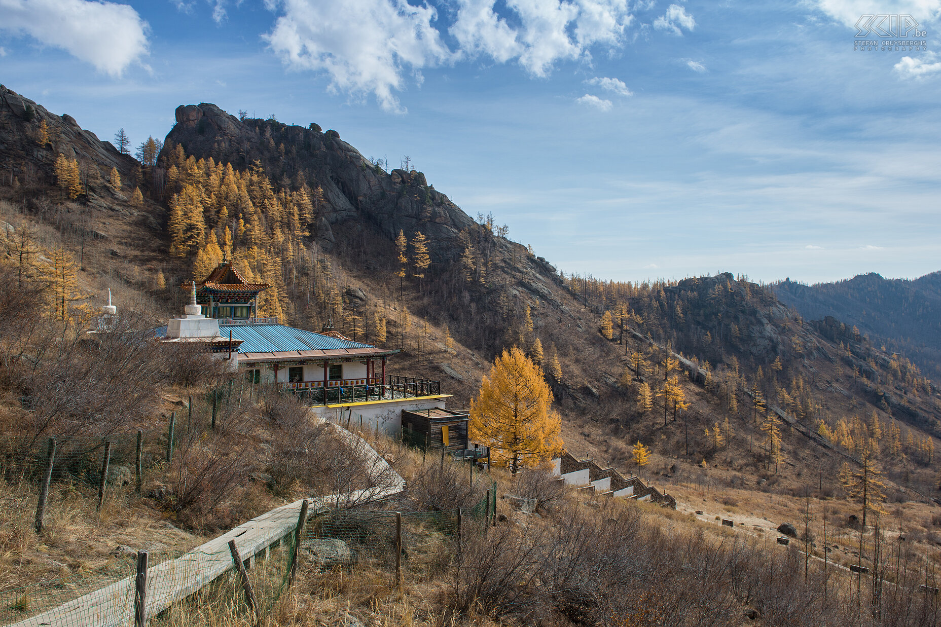 Terelj - Aryapala monastery In Terelj NP there is also the Aryapala monastery. It is a popular Buddhist monastery and meditation center. Stefan Cruysberghs